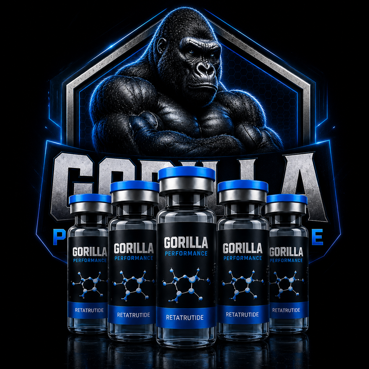 Gorilla Performance research peptide vials